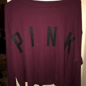 Pink thermal crop top